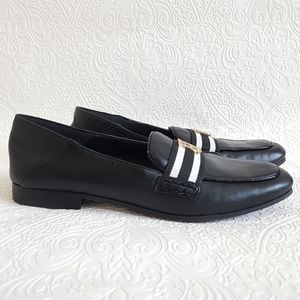 Tommy Hilfiger Monogram Logo Black Leather Loafers